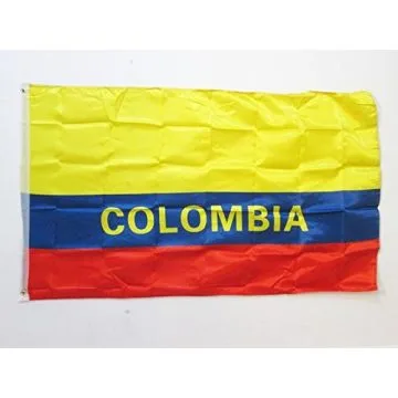 DRAPEAU COLOMBIE 150x90cm en SATIN - DRAPEAU COLOMBIEN 90 x 150 cm