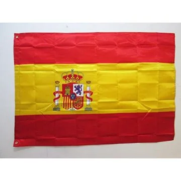 DRAPEAU ESPAGNE 150x90cm en SATIN - DRAPEAU ESPAGNOL 90 x 150 cm