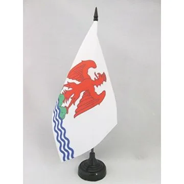 DRAPEAU DE TABLE COMTÉ DE NICE 21x14cm - PETIT DRAPEAUX DE BUREAU NIÇOIS 14 x 21 cm