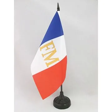 DRAPEAU DE TABLE FRANCE MITTERRAND 21x14cm - PETIT DRAPEAUX DE BUREAU FRANÇAIS 1981 14 x 21 cm