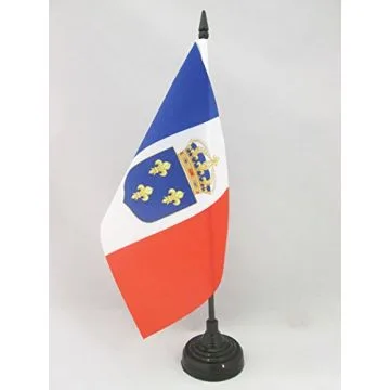 DRAPEAU DE TABLE MONARCHIE CONSTITUTIONNELLE FRANÇAISE 21x14cm - PETIT DRAPEAUX DE BUREAU ROYAUME DE FRANCE - ROYALISTE 14 x 21 cm