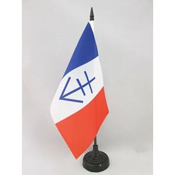 DRAPEAU DE TABLE RÉPUBLIQUE LIBRE DU VERCORS 21x14cm - PETIT DRAPEAUX DE BUREAU FRANCE - RÉSISTANCE FRANÇAISE 14 x 21 cm