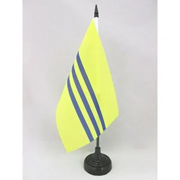 DRAPEAU DE TABLE RÉPUBLIQUE DE COCHINCHINE 1946-1954 21x14cm - PETIT DRAPEAUX DE BUREAU VIETNAM ANCIEN 14 x 21 cm