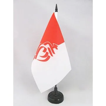 DRAPEAU DE TABLE DÉPARTEMENT DE LA VENDÉE 21x14cm - PETIT DRAPEAUX DE BUREAU C?UR VENDÉEN 14 x 21 cm