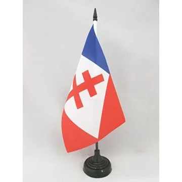 DRAPEAU DE TABLE FORCES NAVALES FRANÇAISES LIBRES 21x14cm - PETIT DRAPEAUX DE BUREAU MARINE MILITAIRE FRANCE 14 x 21 cm