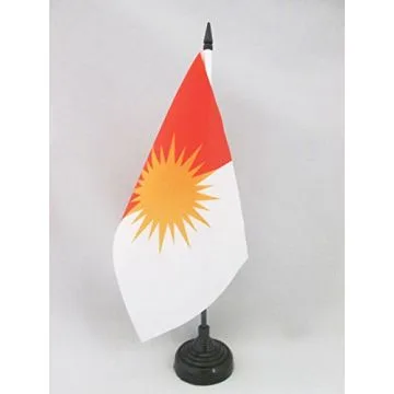 DRAPEAU DE TABLE YESIDI 21x14cm - PETIT DRAPEAUX DE BUREAU YÉZIDISME 14 x 21 cm