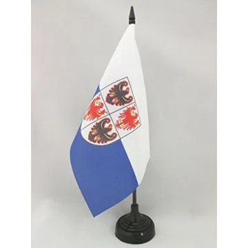 DRAPEAU DE TABLE TRENTIN-HAUT-ADIGE 21x14cm - PETIT DRAPEAUX DE BUREAU TRENTINO-ALTO ADIGE - ITALIE 14 x 21 cm