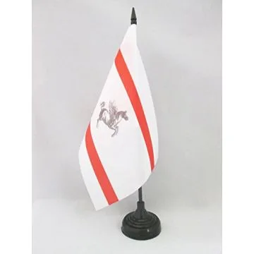 DRAPEAU DE TABLE TOSCANE 21x14cm - PETIT DRAPEAUX DE BUREAU TOSCAN - TOSCANA - ITALIE 14 x 21 cm