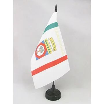 DRAPEAU DE TABLE POUILLES 21x14cm - PETIT DRAPEAUX DE BUREAU PUGLIA - ITALIE 14 x 21 cm