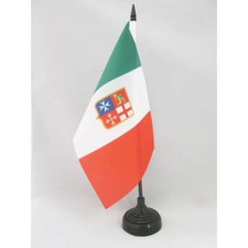 DRAPEAU DE TABLE ITALIE MARINE CIVILE 21x14cm - PETIT DRAPEAUX DE BUREAU PAVILLON CIVIL ITALIEN 14 x 21 cm