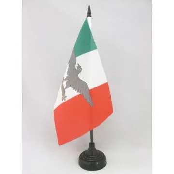 DRAPEAU DE TABLE RÉPUBLIQUE SOCIALE ITALIENNE RSI 21x14cm - PETIT DRAPEAUX DE BUREAU ITALIE FASCISTE 1943-1945 14 x 21 cm