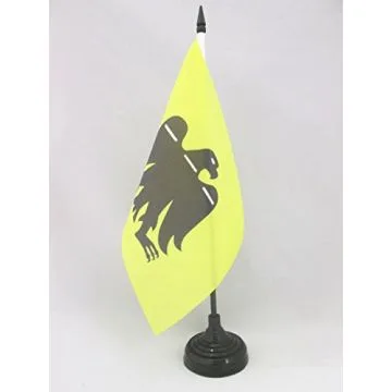 DRAPEAU DE TABLE PAYS BASQUE ARRANO BELTZA 21x14cm - PETIT DRAPEAUX DE BUREAU AIGLE NOIR EUSKAL HERRIA 14 x 21 cm