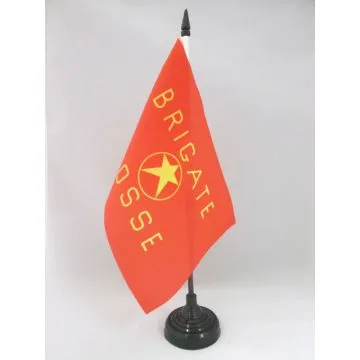 DRAPEAU DE TABLE ITALIE BRIGADES ROUGES 21x14cm - PETIT DRAPEAUX DE BUREAU COMMUNISTE ITALIEN - BRIGATE ROSSE 14 x 21 cm