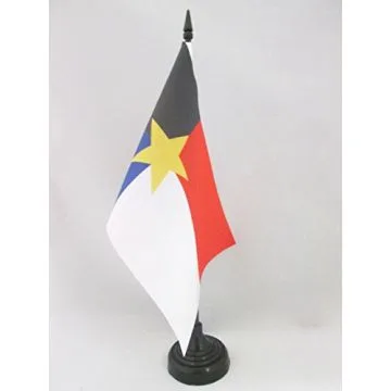 DRAPEAU DE TABLE MANCHE INDÉPENDENTISTE 21x14cm - PETIT DRAPEAUX DE BUREAU RÉGIONALISTE MANCHOIS - CASTILLA 14 x 21 cm