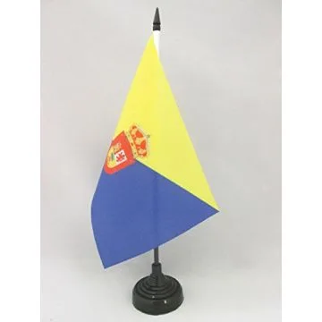 DRAPEAU DE TABLE GRANDE CANARIE 21x14cm - PETIT DRAPEAUX DE BUREAU GRAN CANARIA - ILES CANARIES 14 x 21 cm