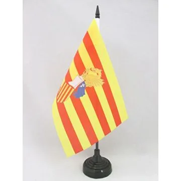 DRAPEAU DE TABLE CONSEIL DU PAYS VALENCIEN 21x14cm - PETIT DRAPEAUX DE BUREAU SENYERA VALENCIA INDÉPENDENTISTE - COMMUNAUTÉ VALENCIENNE 14 x 21 cm