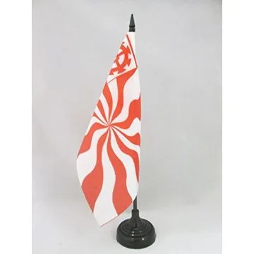 DRAPEAU DE TABLE RÉPUBLIQUE DE MULHOUSE 21x14cm - PETIT DRAPEAUX DE BUREAU PROVINCE FRANCE - ALSACE 14 x 21 cm