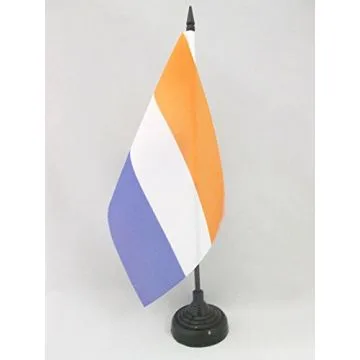 DRAPEAU DE TABLE PAYS-BAS DU PRINCE 21x14cm - PETIT DRAPEAUX DE BUREAU HOLLANDAIS ORANGE - PRINSENVLAG 14 x 21 cm