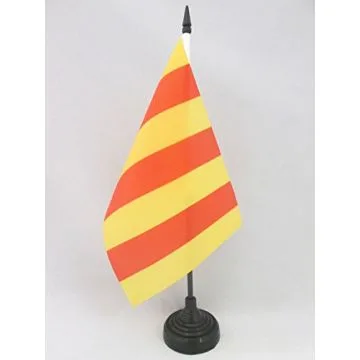 DRAPEAU DE TABLE COMTÉ DE FOIX 21x14cm - PETIT DRAPEAUX DE BUREAU PROVINCE FRANCE - ARIÈGE 14 x 21 cm