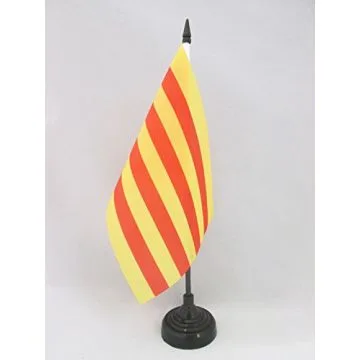 DRAPEAU DE TABLE PROVINCE DU ROUSSILLON 21x14cm - PETIT DRAPEAUX DE BUREAU ROUSSILLONAIS - FRANCE 14 x 21 cm