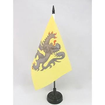 DRAPEAU DE TABLE PROVINCE DE LA FLANDRE FRANÇAISE 21x14cm - PETIT DRAPEAUX DE BUREAU FLAMAND - FRANCE 14 x 21 cm