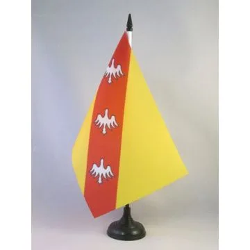 DRAPEAU DE TABLE GRAND-GOUVERNEMENT DE LORRAINE-ET-BARROIS 21x14cm - PETIT DRAPEAUX DE BUREAU LORRAIN 14 x 21 cm