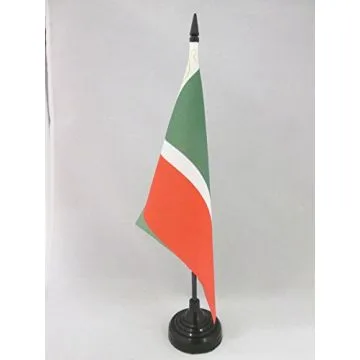 DRAPEAU DE TABLE TCHÉTCHÉNIE 21x14cm - PETIT DRAPEAUX DE BUREAU RÉPUBLIQUE TCHÉTCHÈNE 14 x 21 cm