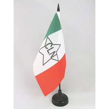 DRAPEAU DE TABLE ITALIE COMITÉ DE LIBÉRATION NATIONAL 21x14cm - PETIT DRAPEAUX DE BUREAU ITALIEN RÉSISTANCE - CLN 14 x 21 cm
