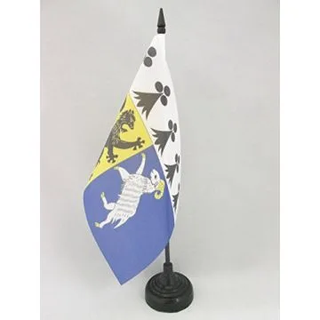 DRAPEAU DE TABLE FINISTÈRE 21x14cm - PETIT DRAPEAUX DE BUREAU DÉPARTEMENT FRANÇAIS - BRETAGNE 14 x 21 cm