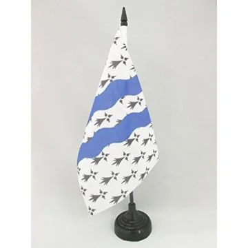 DRAPEAU DE TABLE ILLE-ET-VILAINE 21x14cm - PETIT DRAPEAUX DE BUREAU DÉPARTEMENT FRANÇAIS - BRETAGNE 14 x 21 cm
