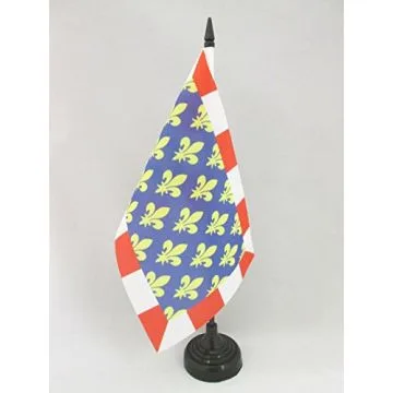 DRAPEAU DE TABLE INDRE-ET-LOIRE 21x14cm - PETIT DRAPEAUX DE BUREAU DÉPARTEMENT FRANÇAIS - CENTRE 14 x 21 cm