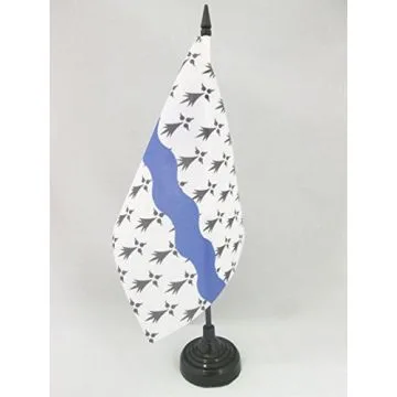 DRAPEAU DE TABLE LOIRE-ATLANTIQUE 21x14cm - PETIT DRAPEAUX DE BUREAU DÉPARTEMENT FRANÇAIS - PAYS DE LA LOIRE 14 x 21 cm