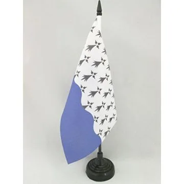 DRAPEAU DE TABLE MORBIHAN 21x14cm - PETIT DRAPEAUX DE BUREAU DÉPARTEMENT FRANÇAIS - BRETAGNE 14 x 21 cm