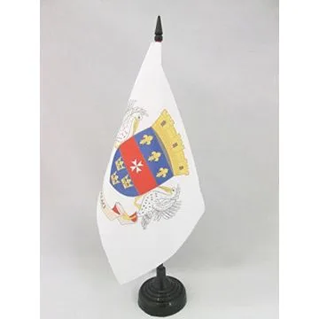 DRAPEAU DE TABLE SAINT-BARTHÉLEMY 21x14cm - PETIT DRAPEAUX DE BUREAU DE SAINT BARTHÉLÉMY - FRANCE 14 x 21 cm