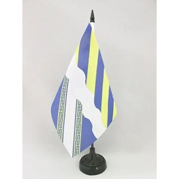DRAPEAU DE TABLE AISNE 21x14cm - PETIT DRAPEAUX DE BUREAU DÉPARTEMENT FRANÇAIS - PICARDIE 14 x 21 cm