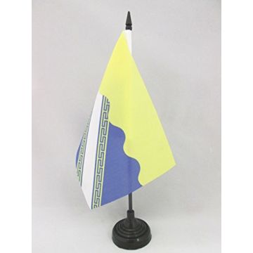 DRAPEAU DE TABLE AUBE 21x14cm - PETIT DRAPEAUX DE BUREAU DÉPARTEMENT FRANÇAIS - CHAMPAGNE-ARDENNE 14 x 21 cm