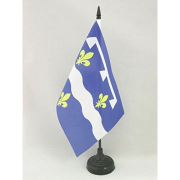 DRAPEAU DE TABLE LOIRET 21x14cm - PETIT DRAPEAUX DE BUREAU DÉPARTEMENT FRANÇAIS - CENTRE 14 x 21 cm