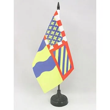 DRAPEAU DE TABLE SAÔNE-ET-LOIRE 21x14cm - PETIT DRAPEAUX DE BUREAU DÉPARTEMENT FRANÇAIS - BOURGOGNE 14 x 21 cm