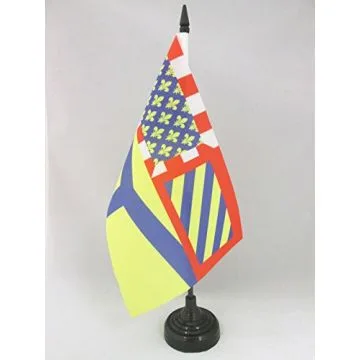 DRAPEAU DE TABLE YONNE 21x14cm - PETIT DRAPEAUX DE BUREAU DÉPARTEMENT FRANÇAIS - BOURGOGNE 14 x 21 cm