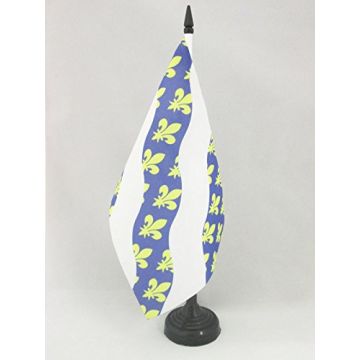DRAPEAU DE TABLE YVELINES 21x14cm - PETIT DRAPEAUX DE BUREAU DÉPARTEMENT FRANÇAIS - ÎLE-DE-FRANCE 14 x 21 cm
