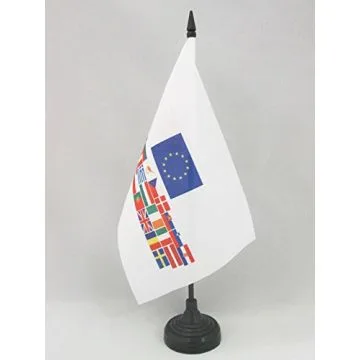 DRAPEAU DE TABLE UNION EUROPÉENNE 28 PAYS 21x14cm - PETIT DRAPEAUX DE BUREAU PAYS D\'EUROPE - UE 14 x 21 cm