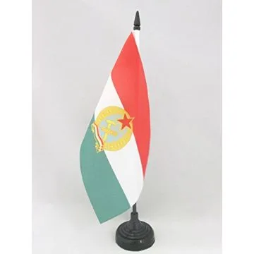 DRAPEAU DE TABLE RÉPUBLIQUE POPULAIRE DE HONGRIE 1949-1956 21x14cm - PETIT DRAPEAUX DE BUREAU HONGROIS COMMUNISTE - RAKOSI 14 x 21 cm