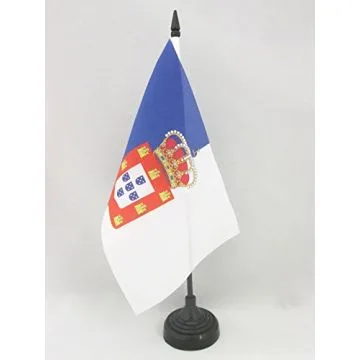 DRAPEAU DE TABLE ROYAUME DE PORTUGAL 1139-1910 21x14cm - PETIT DRAPEAUX DE BUREAU ROYAL PORTUGAIS 14 x 21 cm