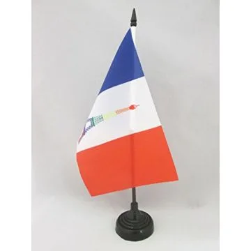 DRAPEAU DE TABLE FRANCE ARC-EN-CIEL 21x14cm - PETIT DRAPEAUX DE BUREAU FRANÇAIS GAY - LGBT 14 x 21 cm