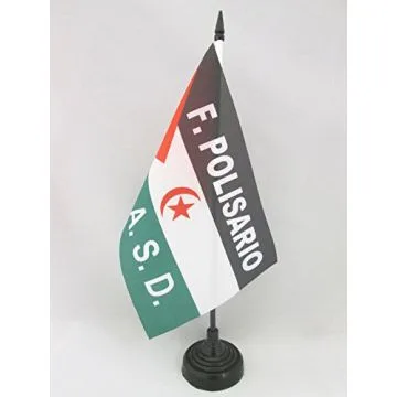 DRAPEAU DE TABLE SAHARA OCCIDENTAL LIBRE 21x14cm - PETIT DRAPEAUX DE BUREAU RASD SAHRAOUI 14 x 21 cm