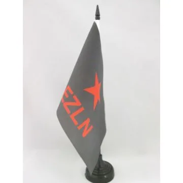 DRAPEAU DE TABLE MEXIQUE EZLN 21x14cm - PETIT DRAPEAUX DE BUREAU ARMÉE ZAPATISTE DE LIBÉRATION NATIONALE 14 x 21 cm