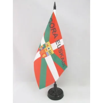 DRAPEAU DE TABLE PAYS BASQUE GORA EUSKADI 21x14cm - PETIT DRAPEAUX DE BUREAU ZAZPIAK BAT 14 x 21 cm