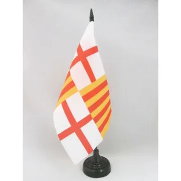 DRAPEAU DE TABLE BARCELONE 21x14cm - PETIT DRAPEAUX DE BUREAU VILLE DE BARCELONA 14 x 21 cm