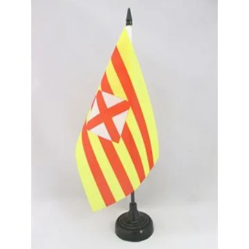 DRAPEAU DE TABLE PROVINCE DE BARCELONE 21x14cm - PETIT DRAPEAUX DE BUREAU PROVINCIA DE BARCELONA 14 x 21 cm