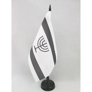 DRAPEAU DE TABLE YIDDISH 21x14cm - PETIT DRAPEAUX DE BUREAU JUIF YIDISH 14 x 21 cm
